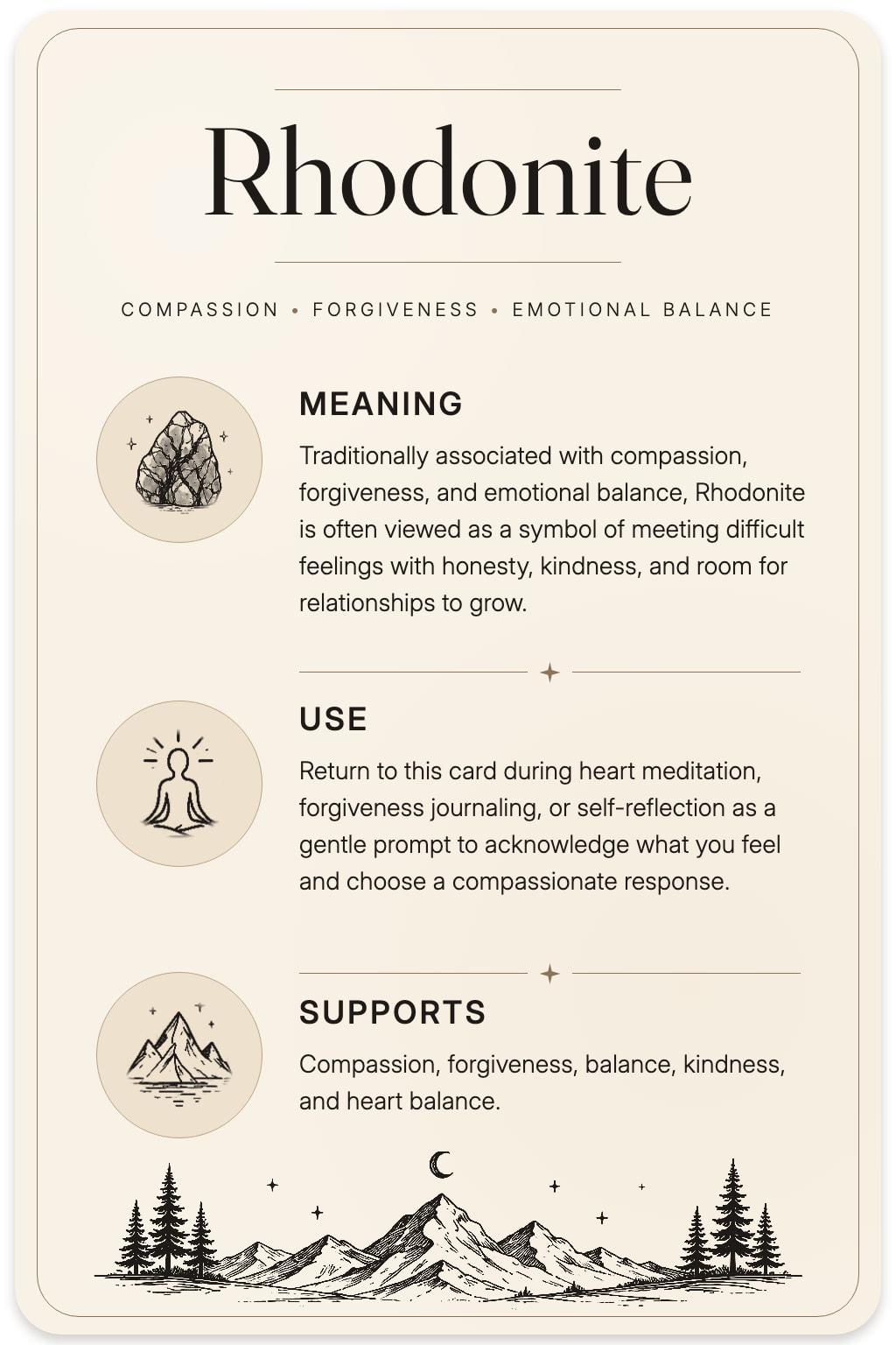 Rhodonite card back
