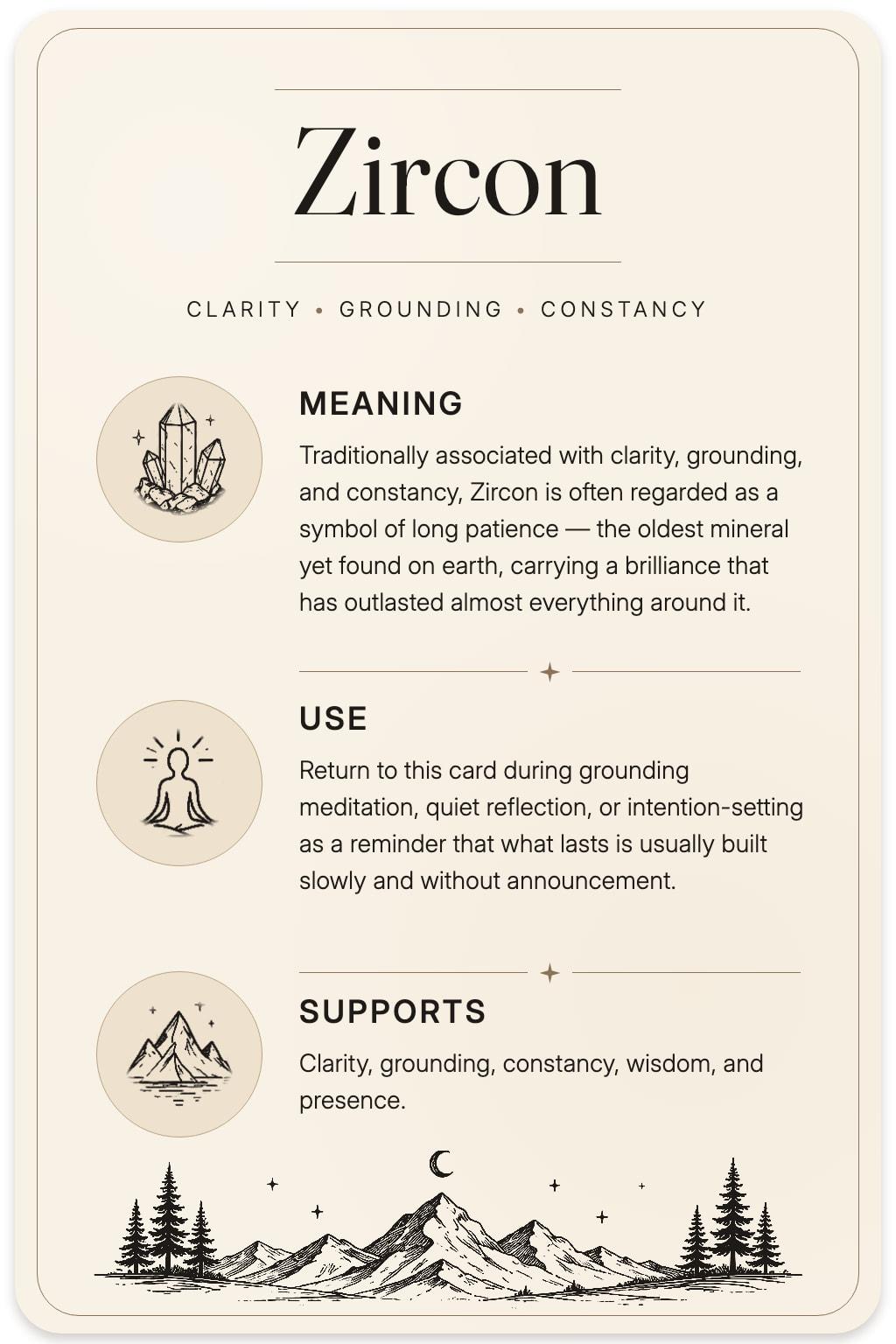 Zircon card back