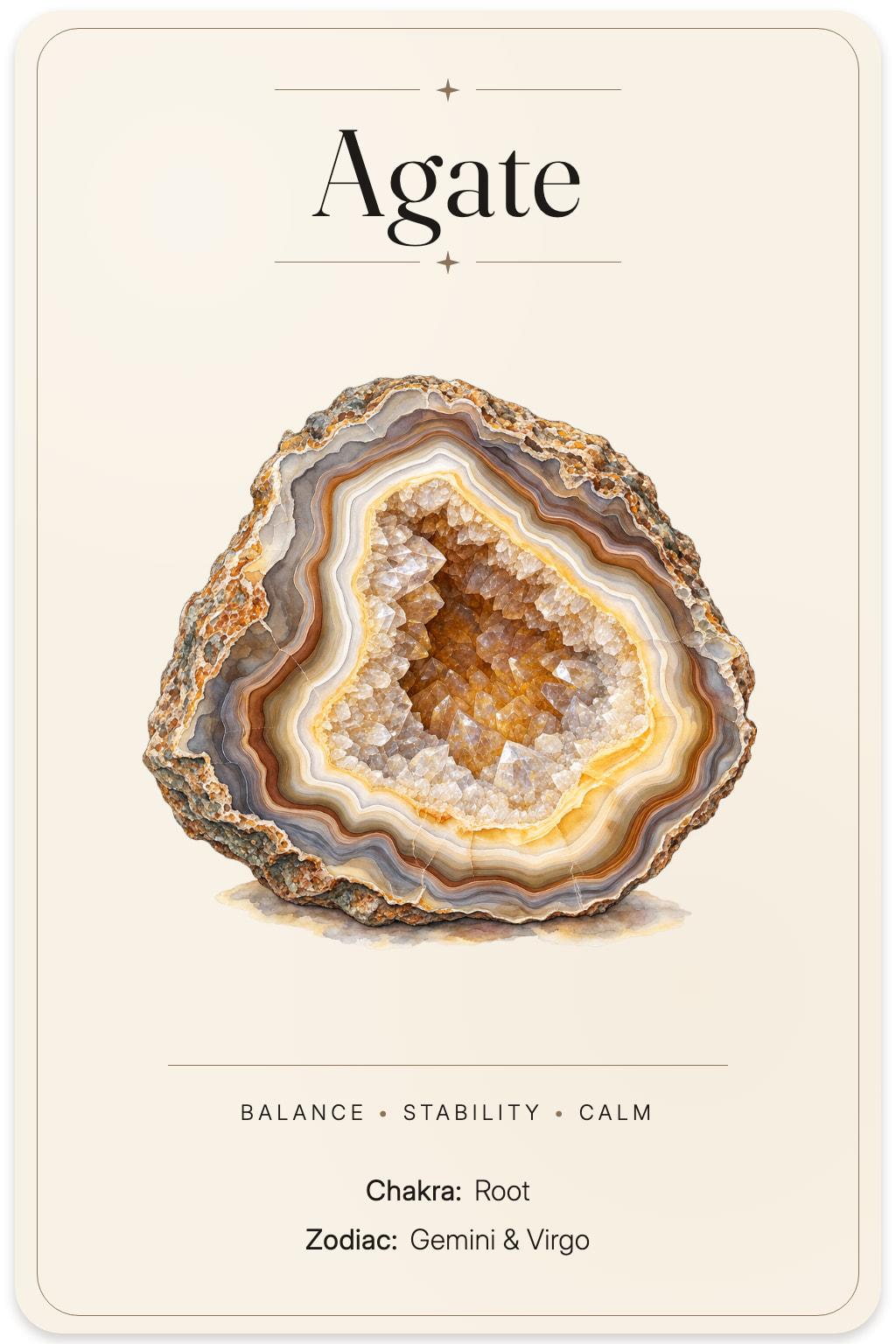 Agate illustrated card