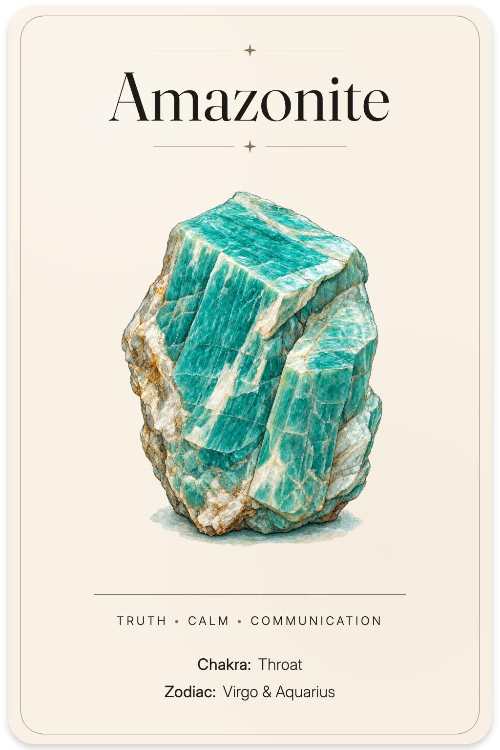 Amazonite illustrated card
