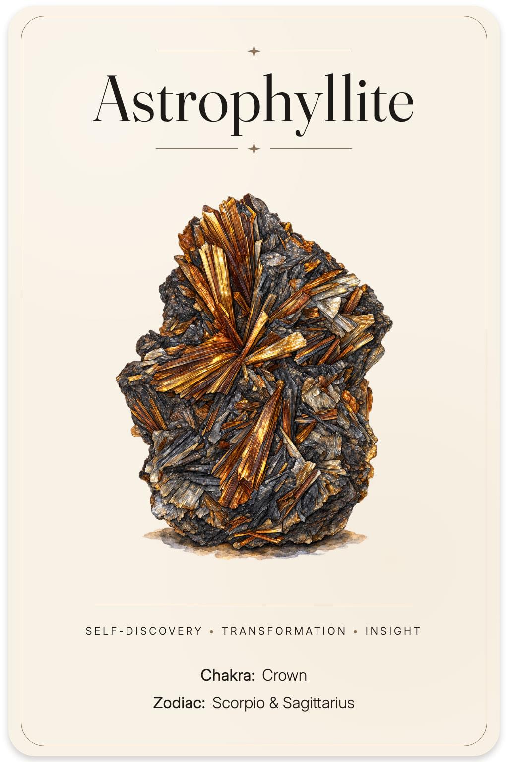 Astrophyllite illustrated card