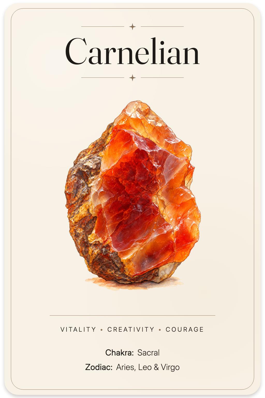 Carnelian illustrated card