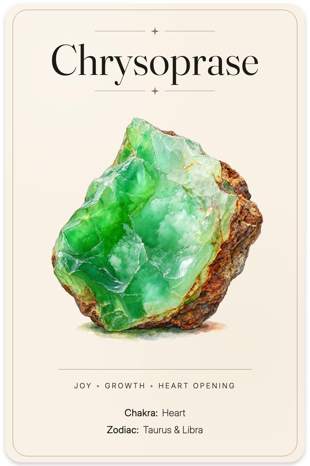 Chrysoprase illustrated card