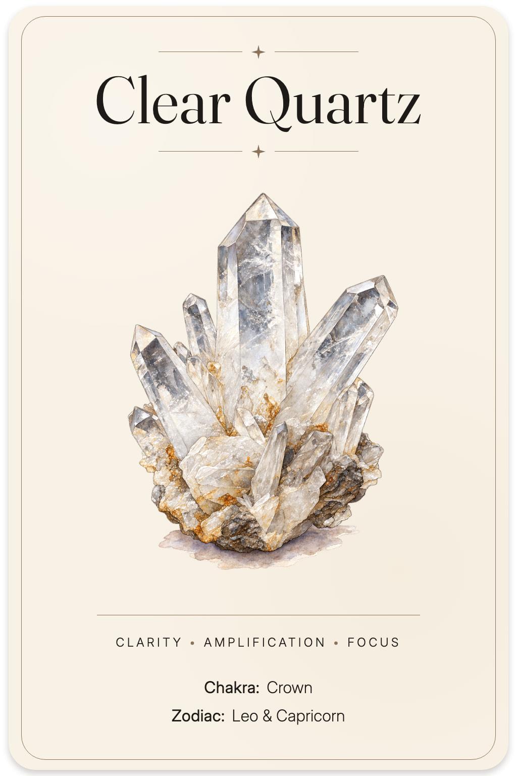 Clear Quartz illustrated card