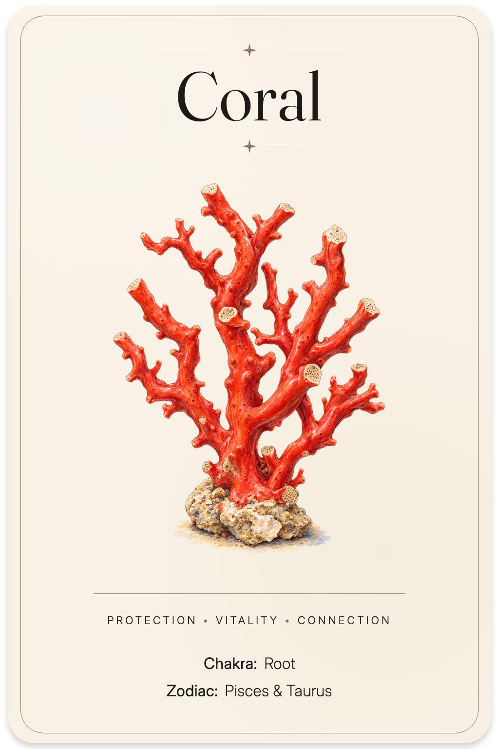 Coral illustrated card