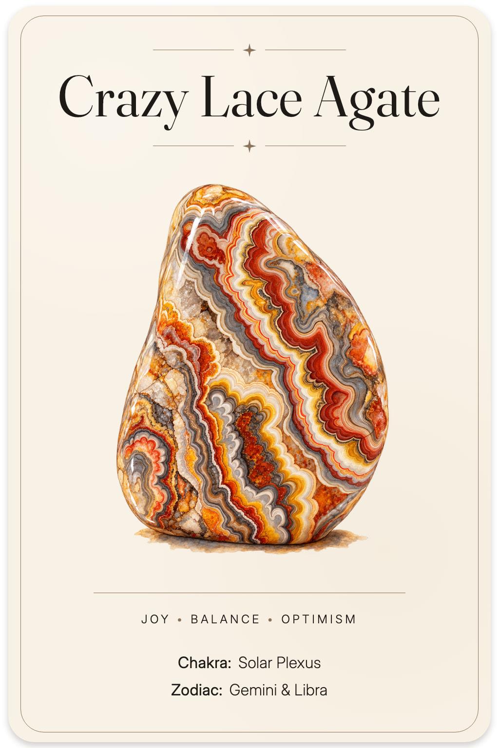 Crazy Lace Agate illustrated card