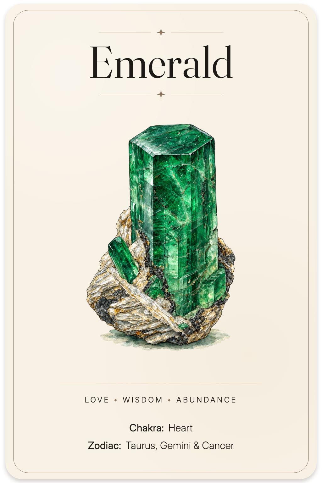 Emerald illustrated card