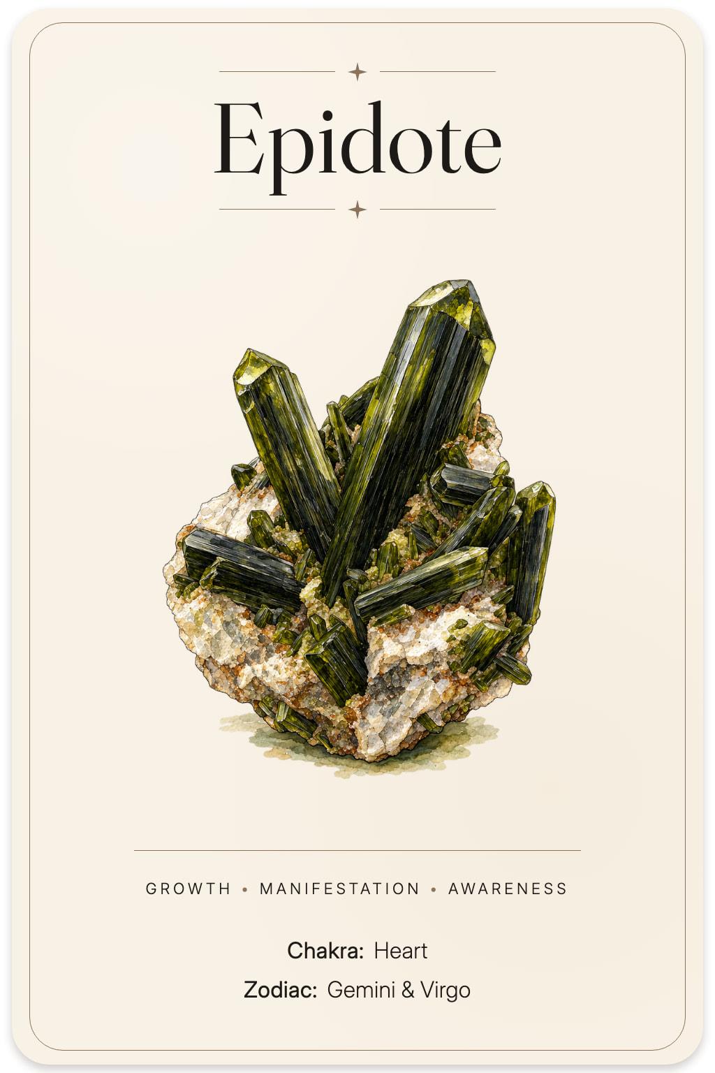 Epidote illustrated card