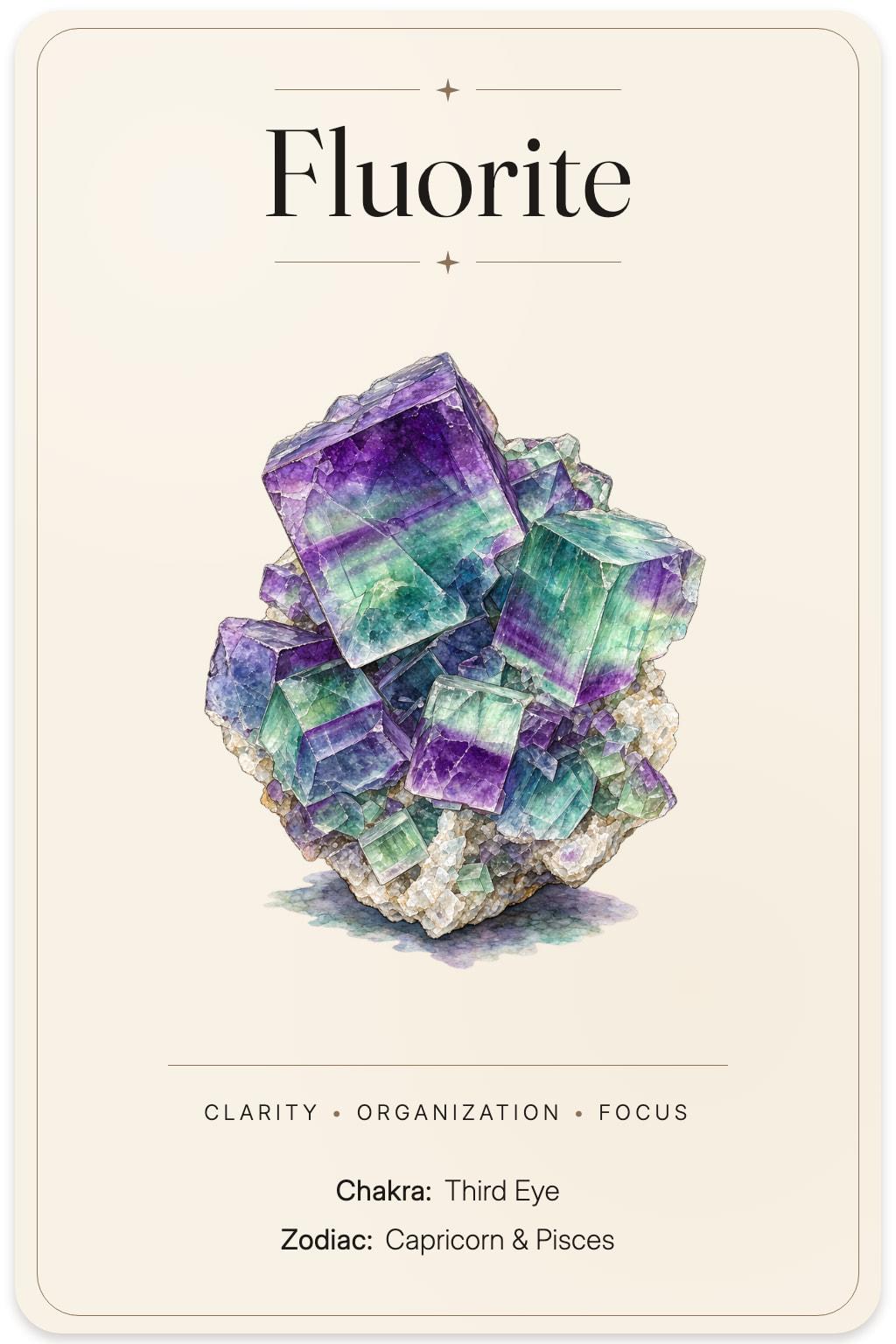 Fluorite illustrated card