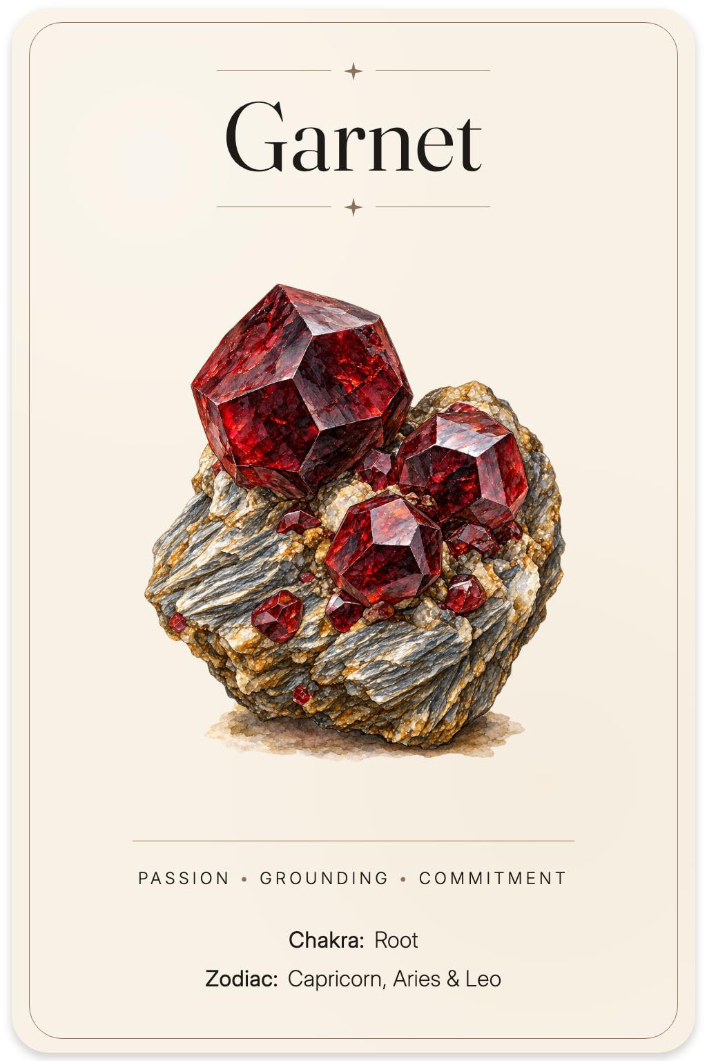 Garnet illustrated card