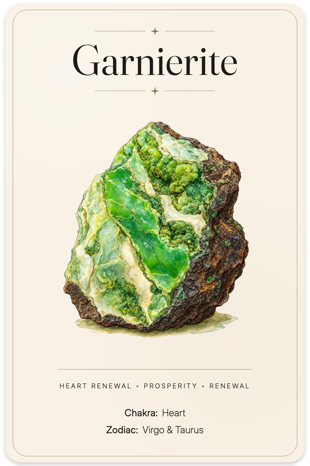 Garnierite illustrated card