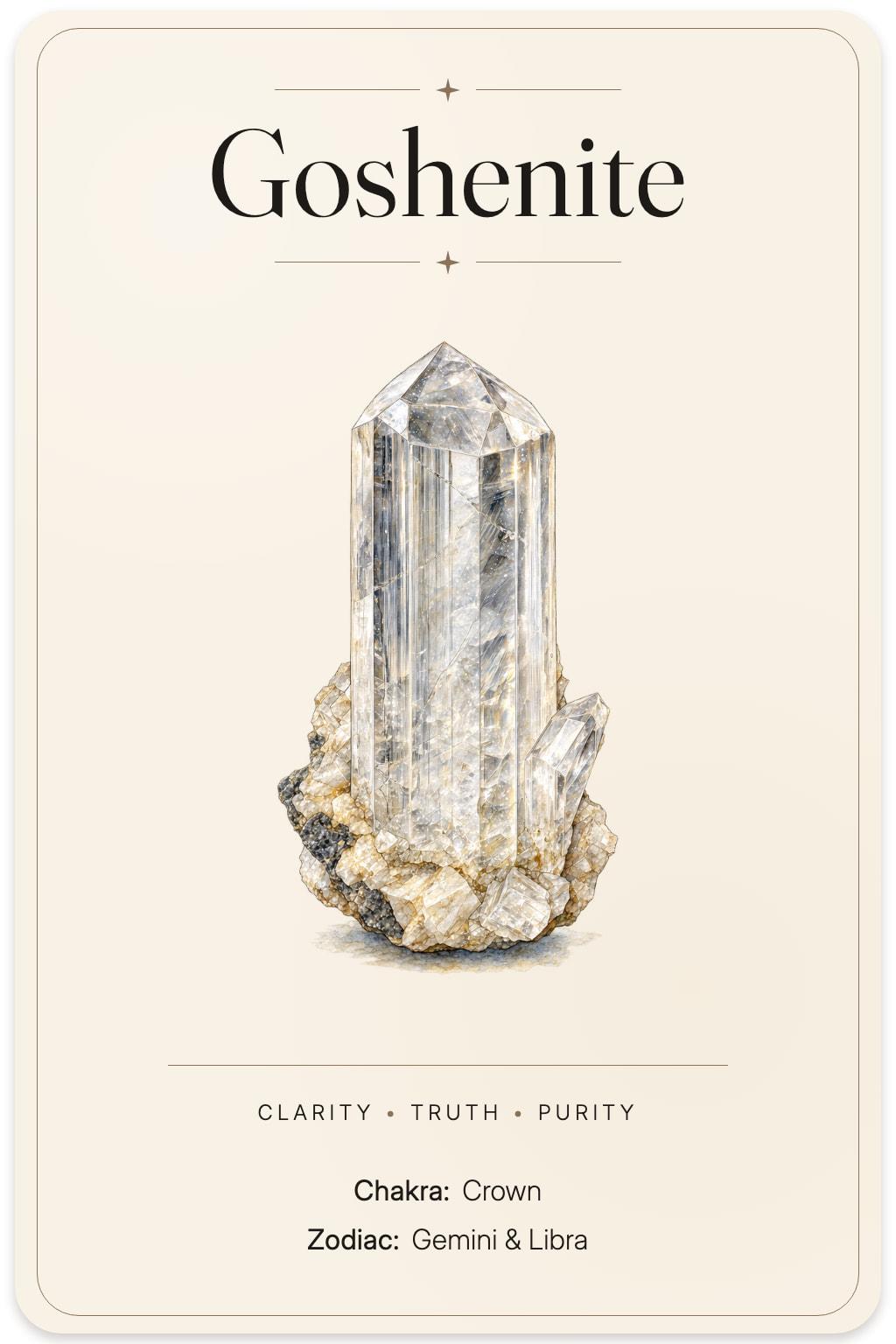 Goshenite illustrated card