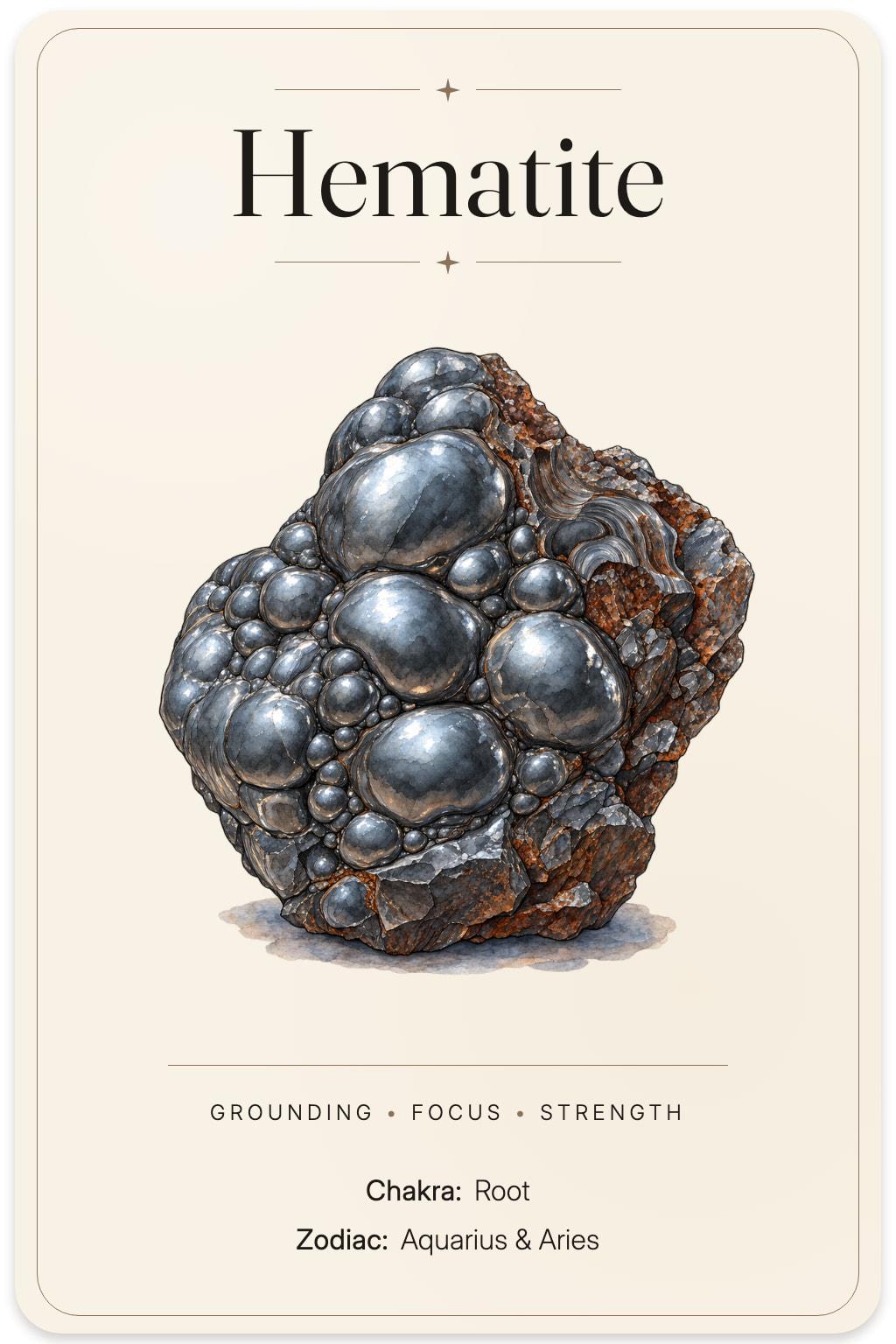 Hematite illustrated card