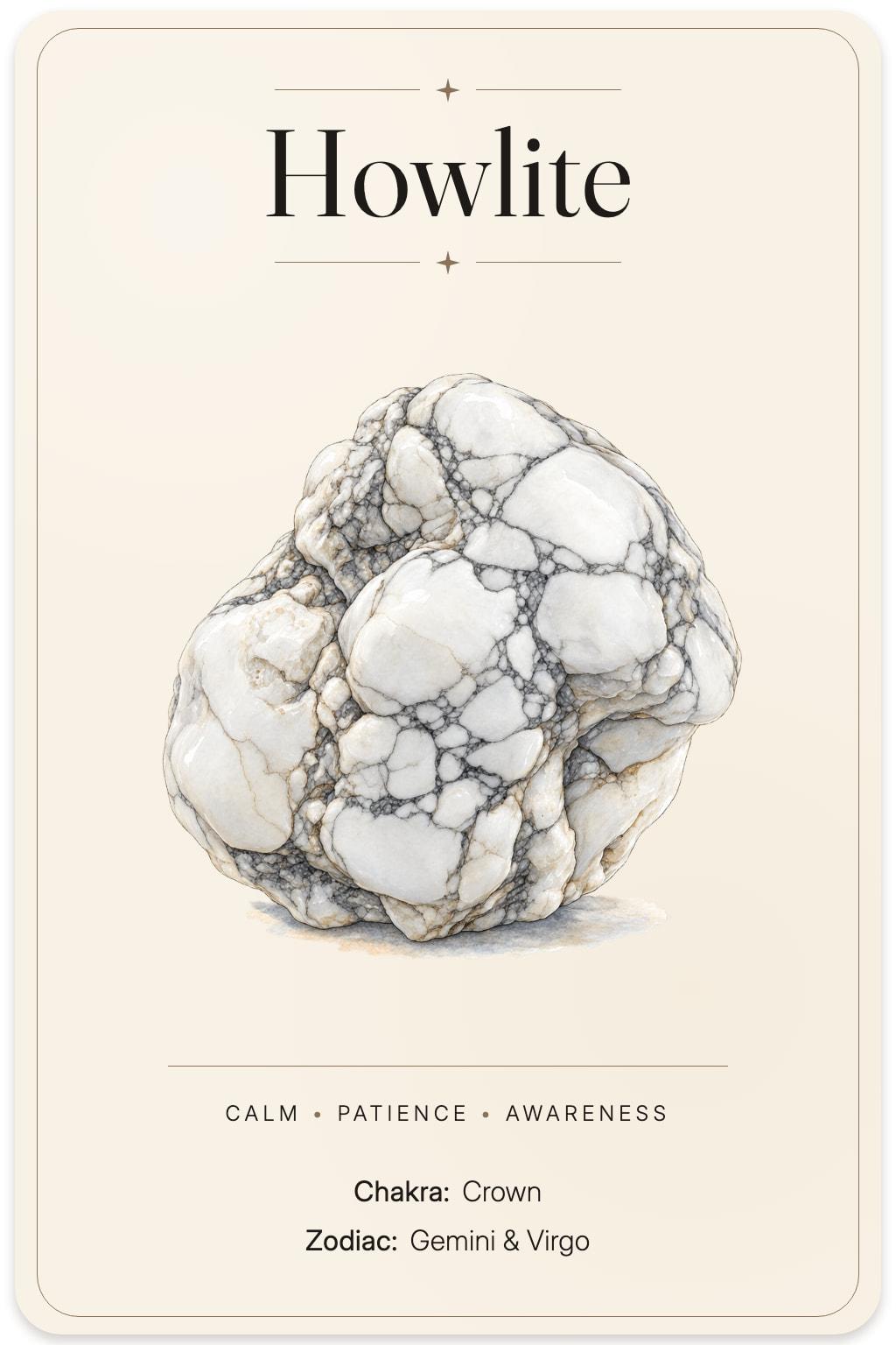Howlite illustrated card