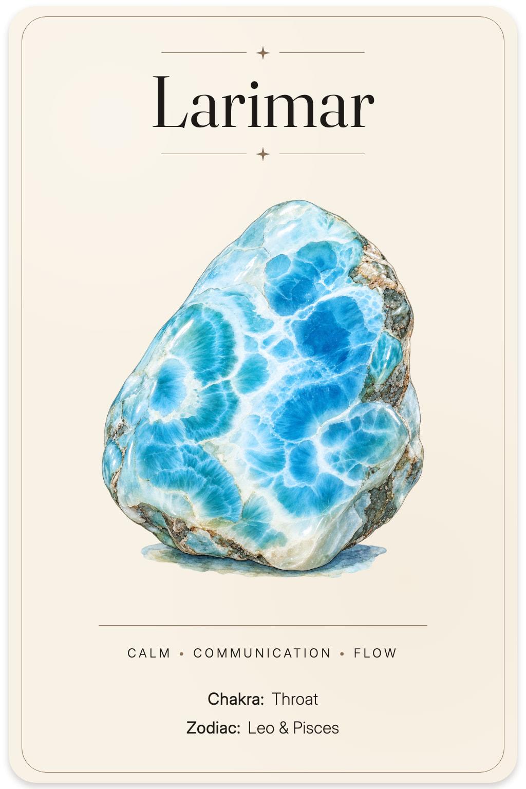 Larimar illustrated card