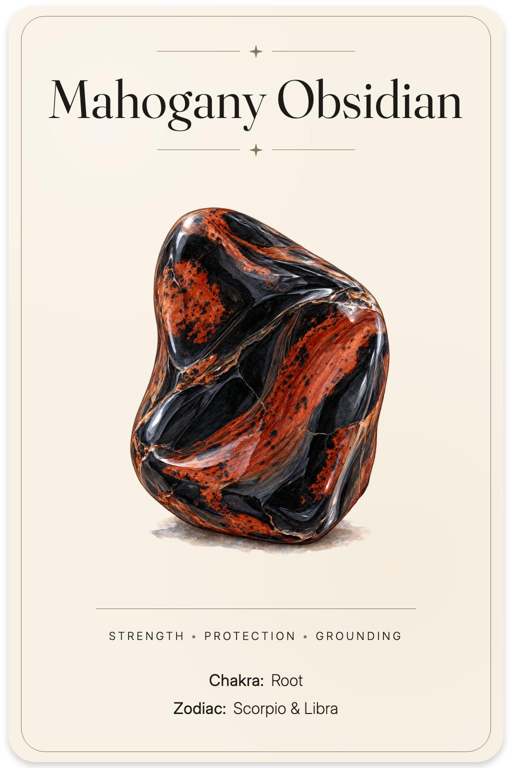 Mahogany Obsidian illustrated card