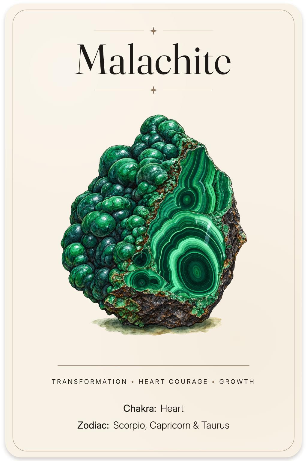 Malachite illustrated card