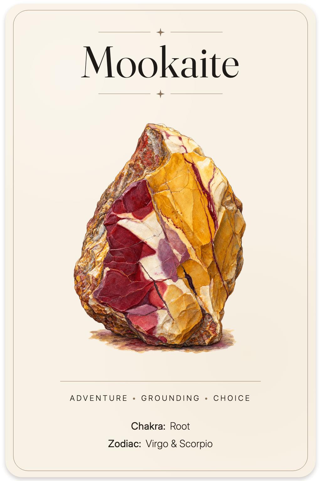 Mookaite illustrated card