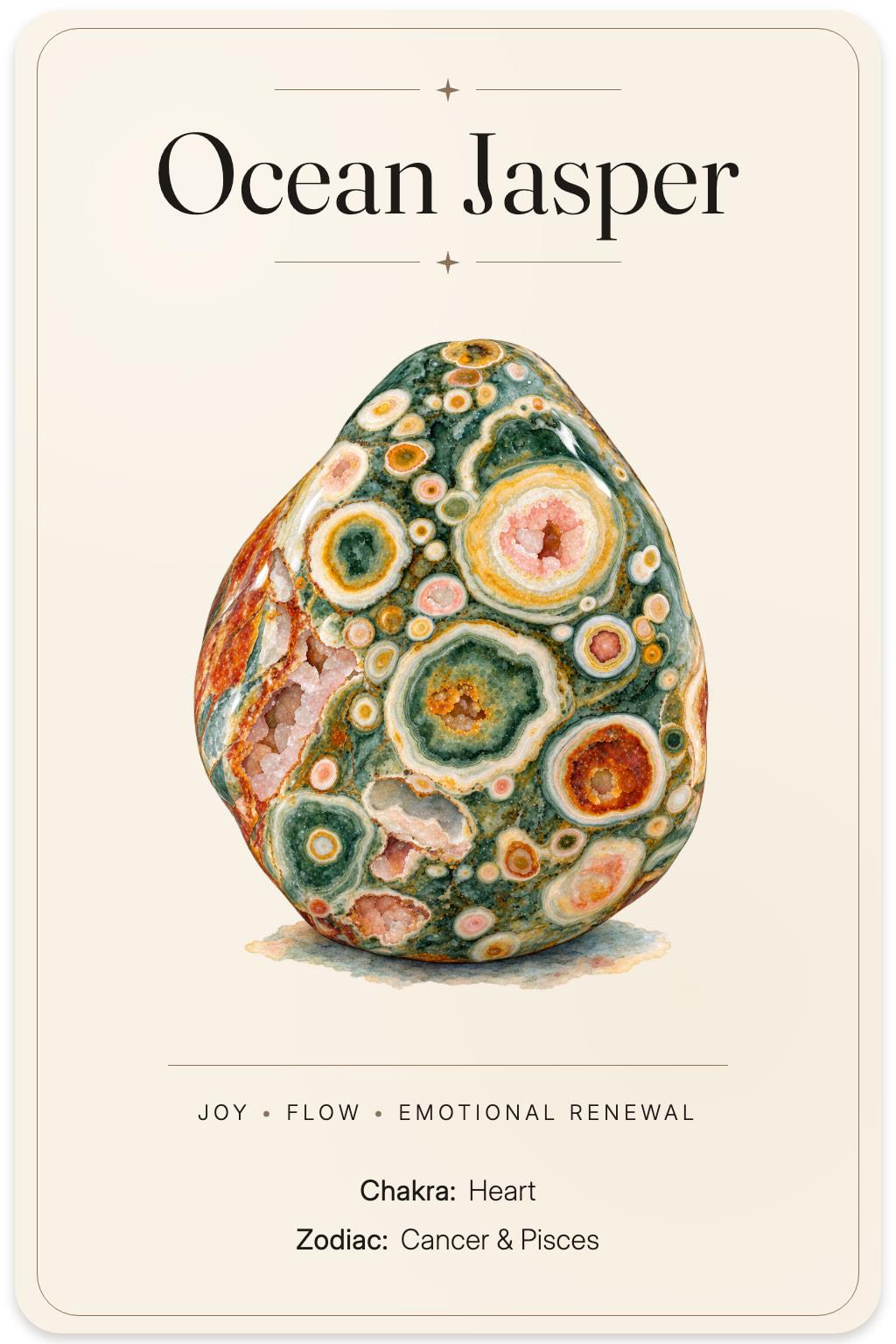 Ocean Jasper illustrated card
