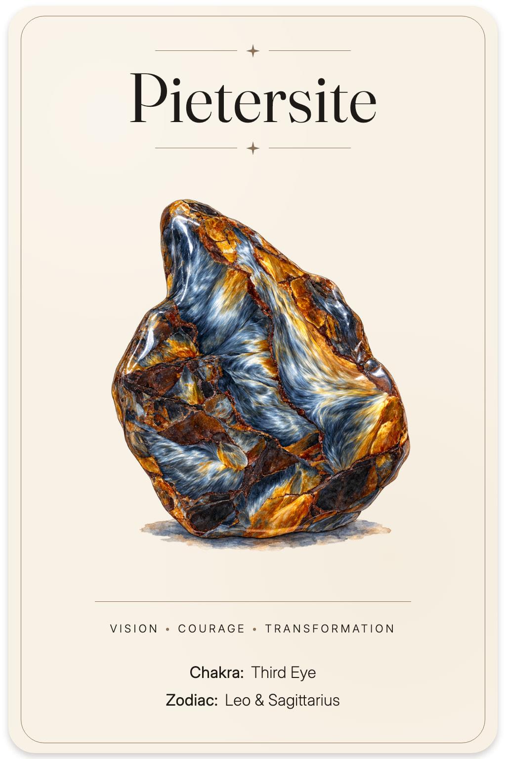 Pietersite illustrated card