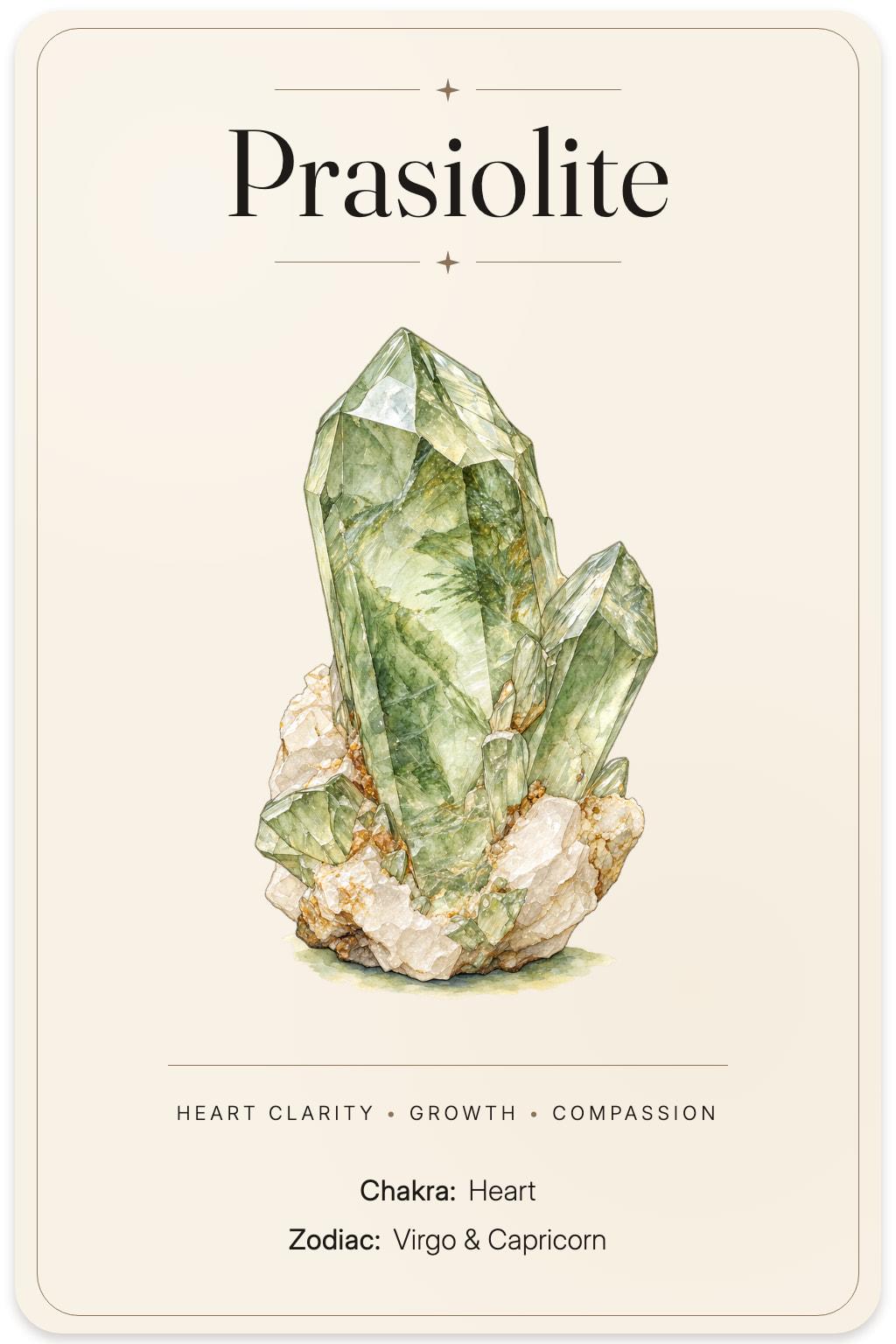 Prasiolite illustrated card