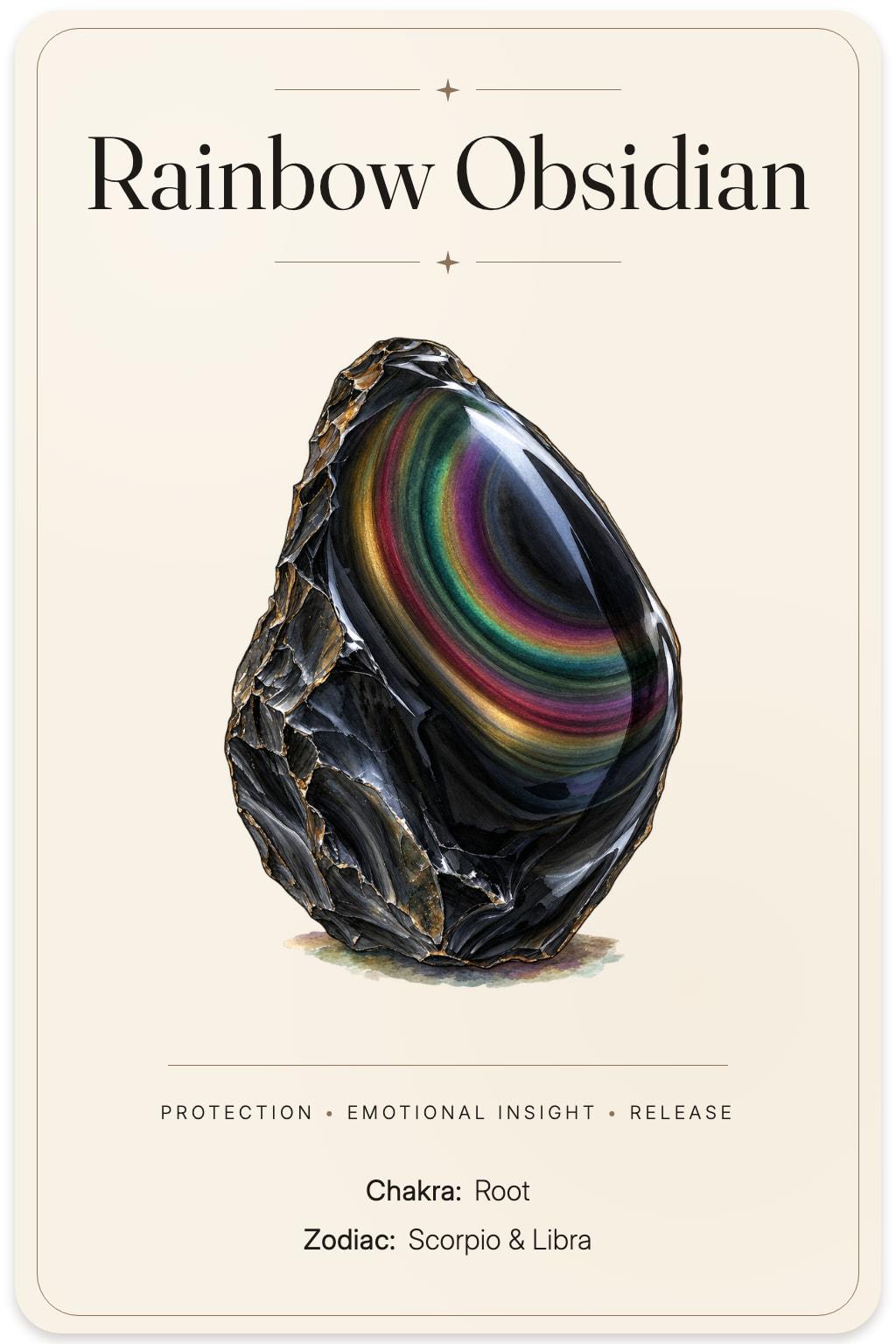 Rainbow Obsidian illustrated card