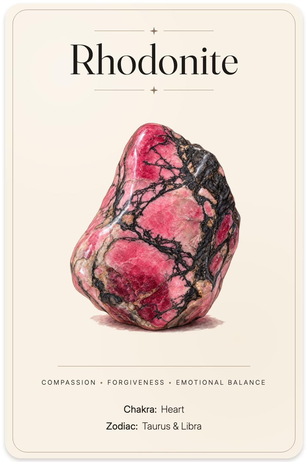 Rhodonite illustrated card