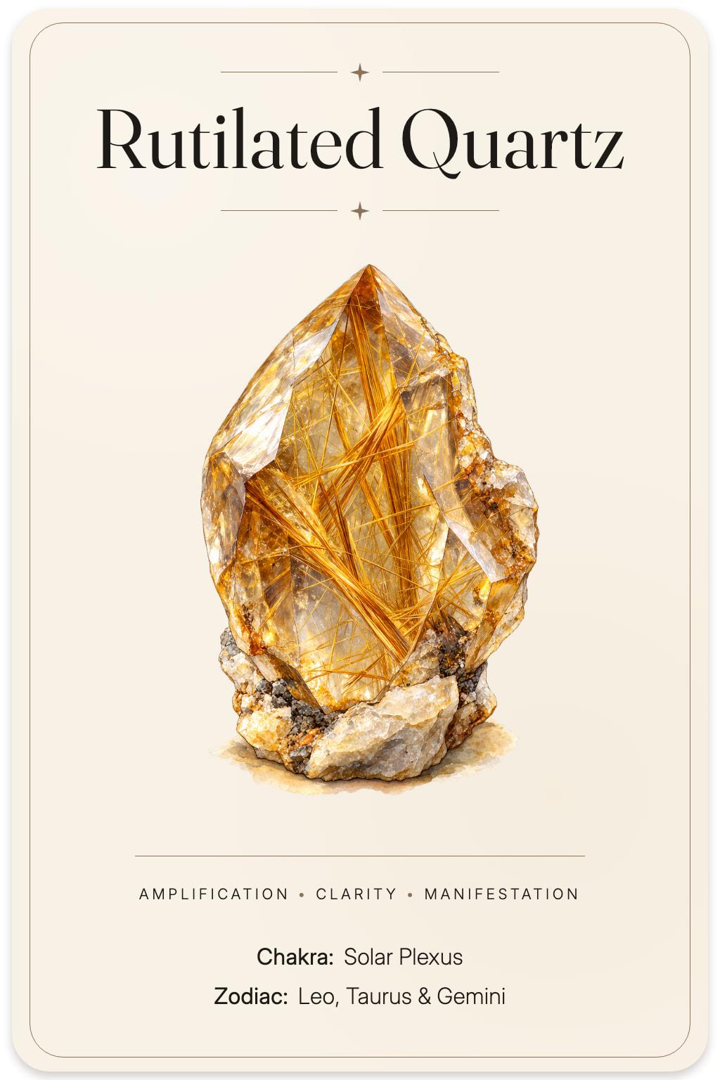 Rutilated Quartz illustrated card