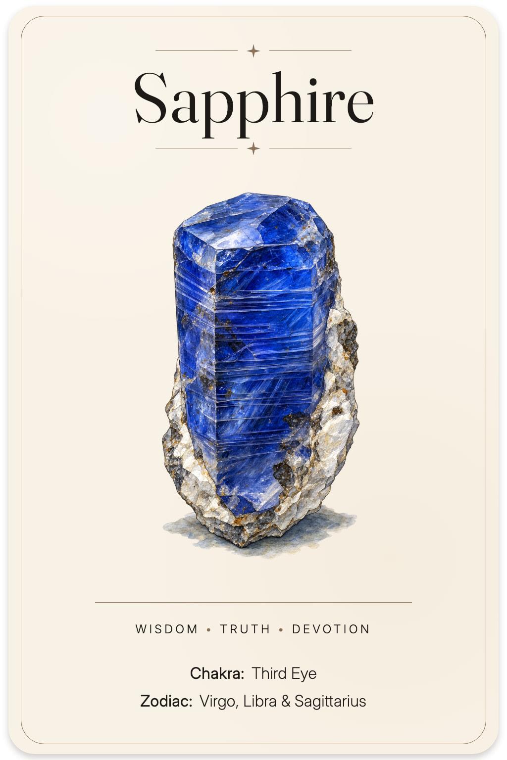 Sapphire illustrated card