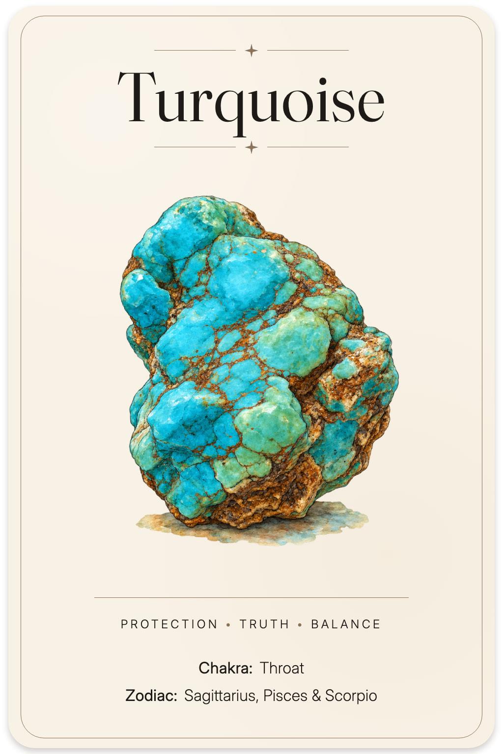 Turquoise illustrated card