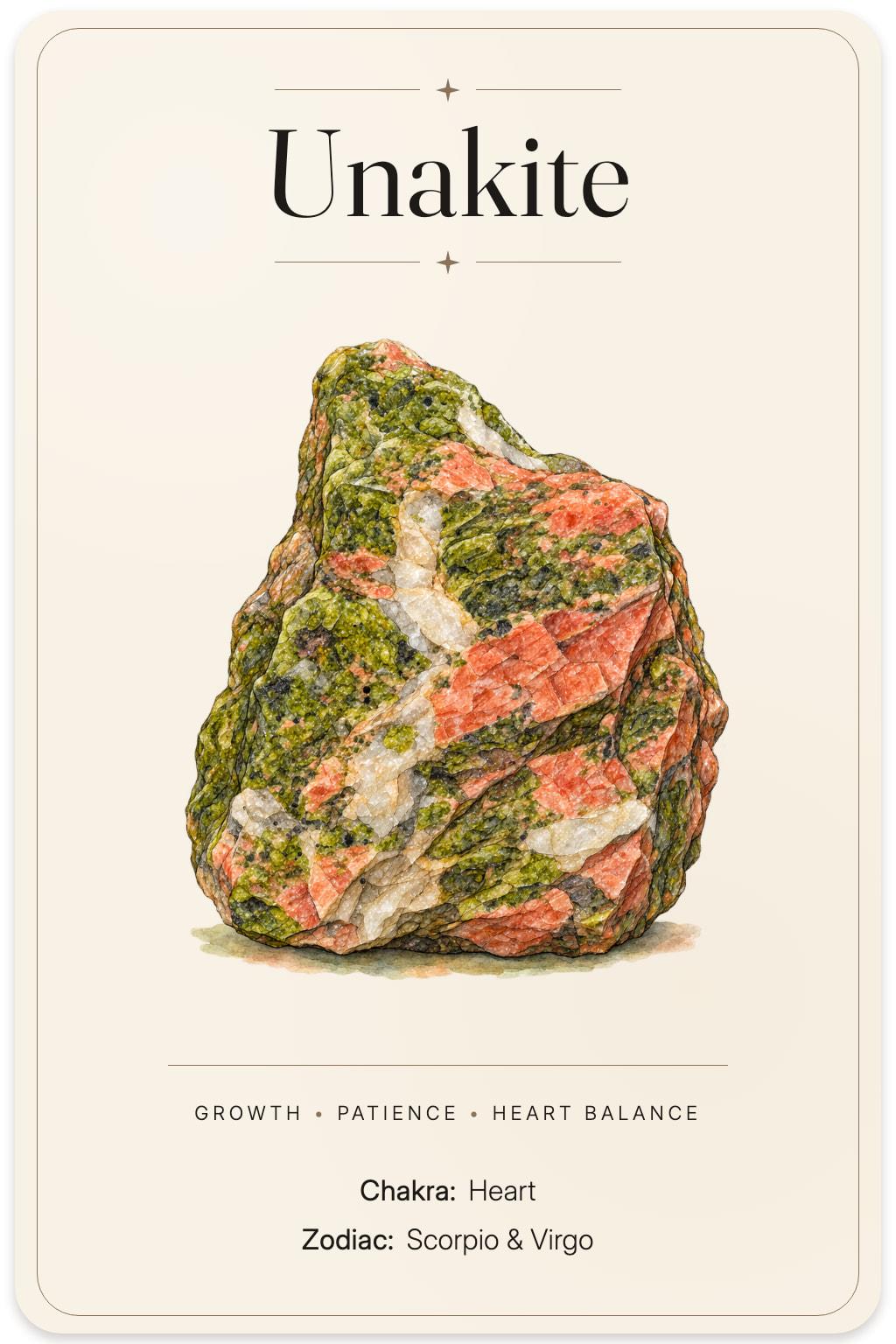 Unakite illustrated card